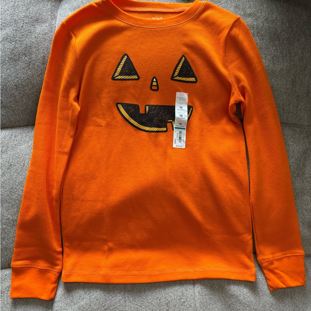 Jumping Beans Orange Pumpkin Long Sleeve Tee